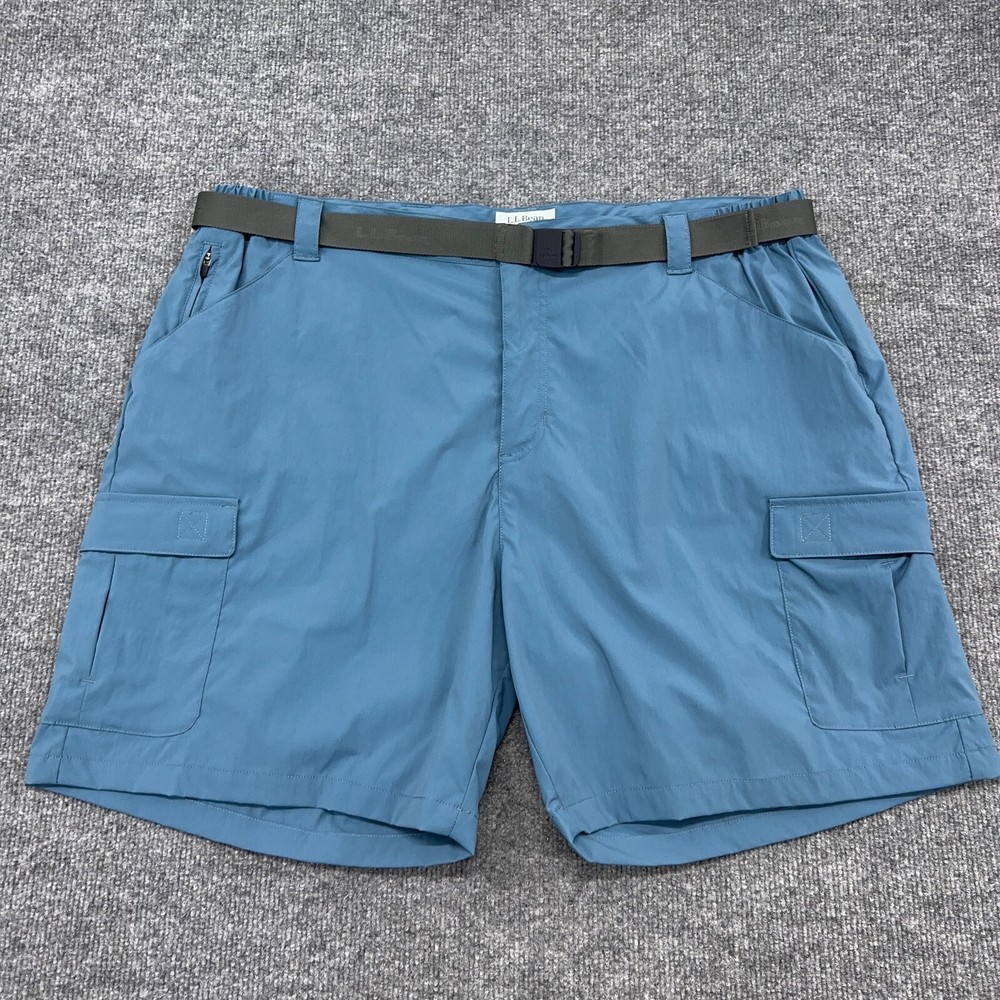 LL Bean Shorts Mens XL Blue Tropicwear Cargo Belted Hiking 7