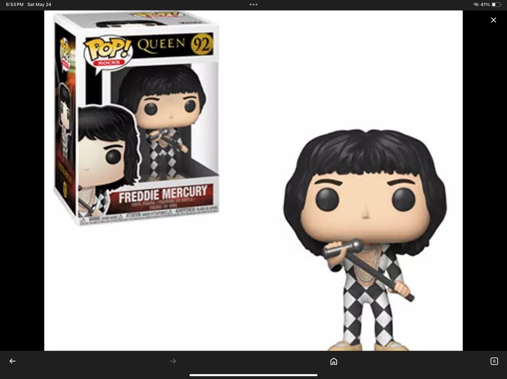 Funko Pop Freddie Mercury Vinyl Figure #92 Queen Collectible
