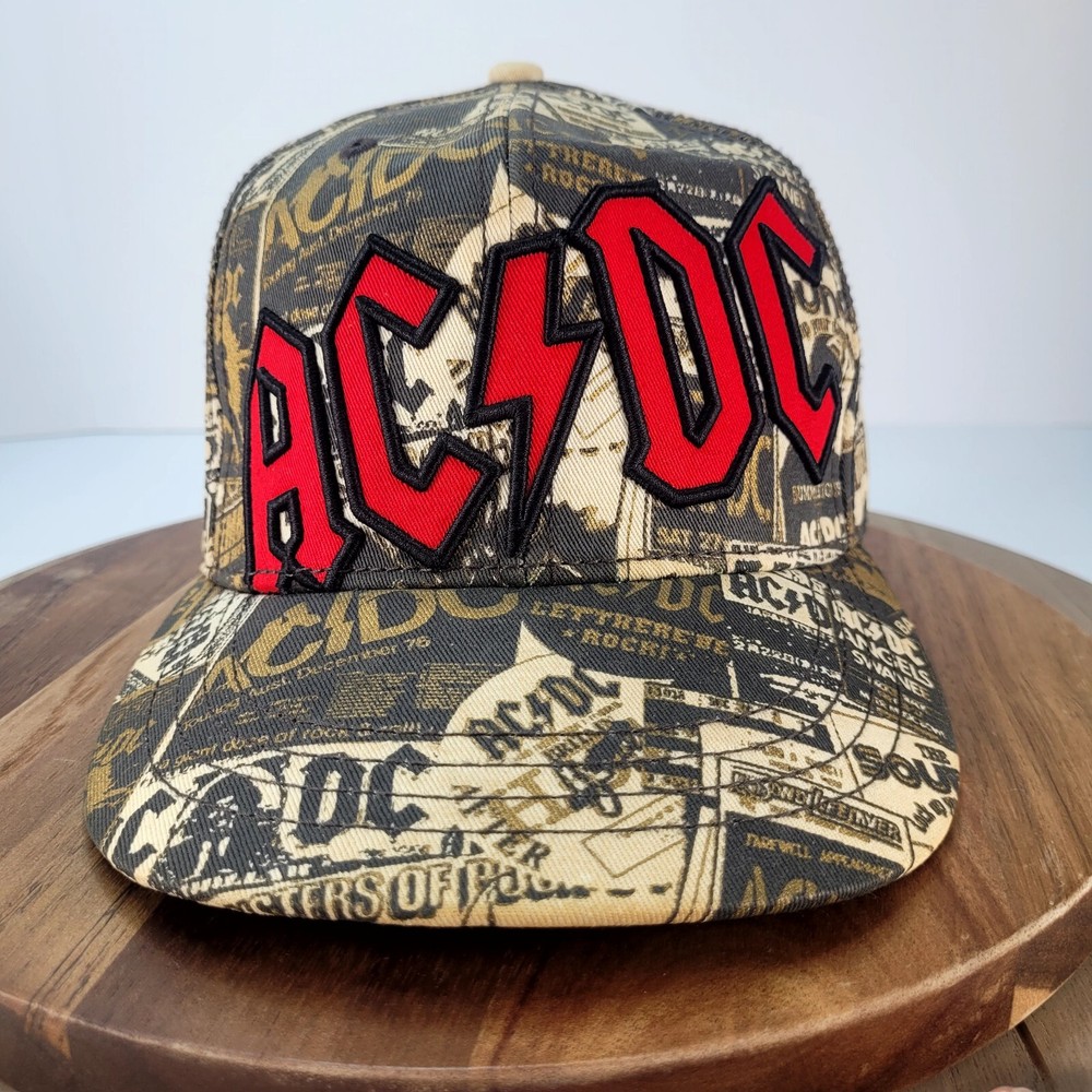AC DC Hat Cap Fitted Mens S/M  Band Rock Baseball Covers Anthill