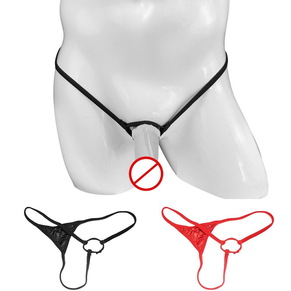US Mens Thong G-String O Ring Hole Open Sheath Briefs Panties Underwear Lingerie