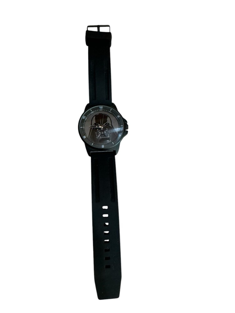 Star Wars Darth Vader 45mm Black Silicone Watch w New Battery EUC