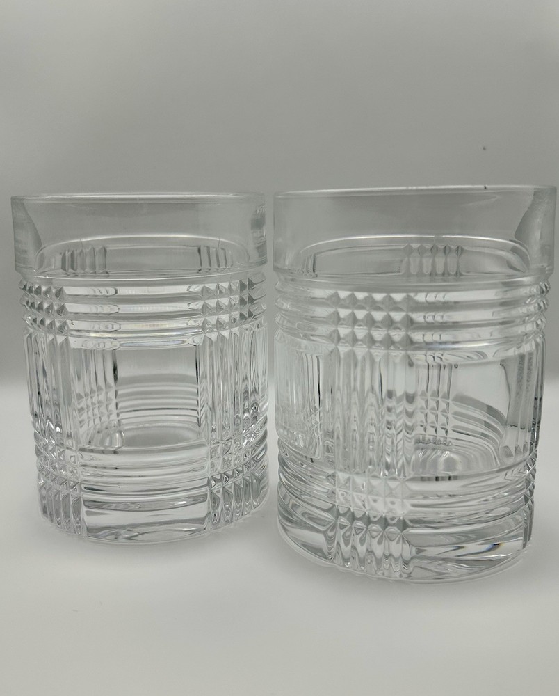 Ralph Lauren Glen Plaid Crystal Cocktail glasses  Set of 2