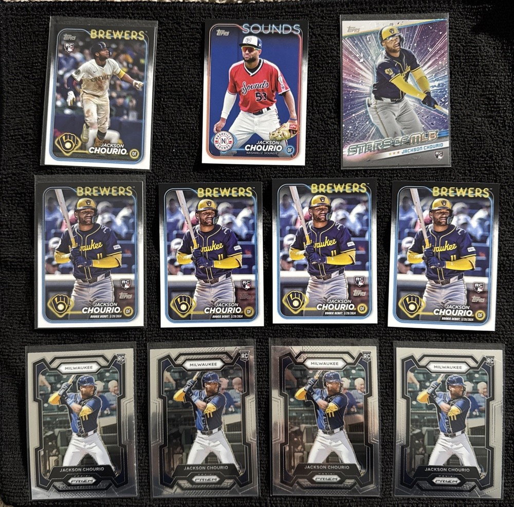 Jackson Chourio RC Lot 11 Cards Base Insert Rookie Debut