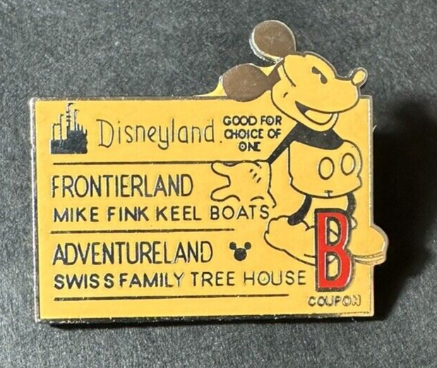 Disneyland B Coupon Ticket Frontierland Adventureland Cast Lanyard Hidden Mickey-image