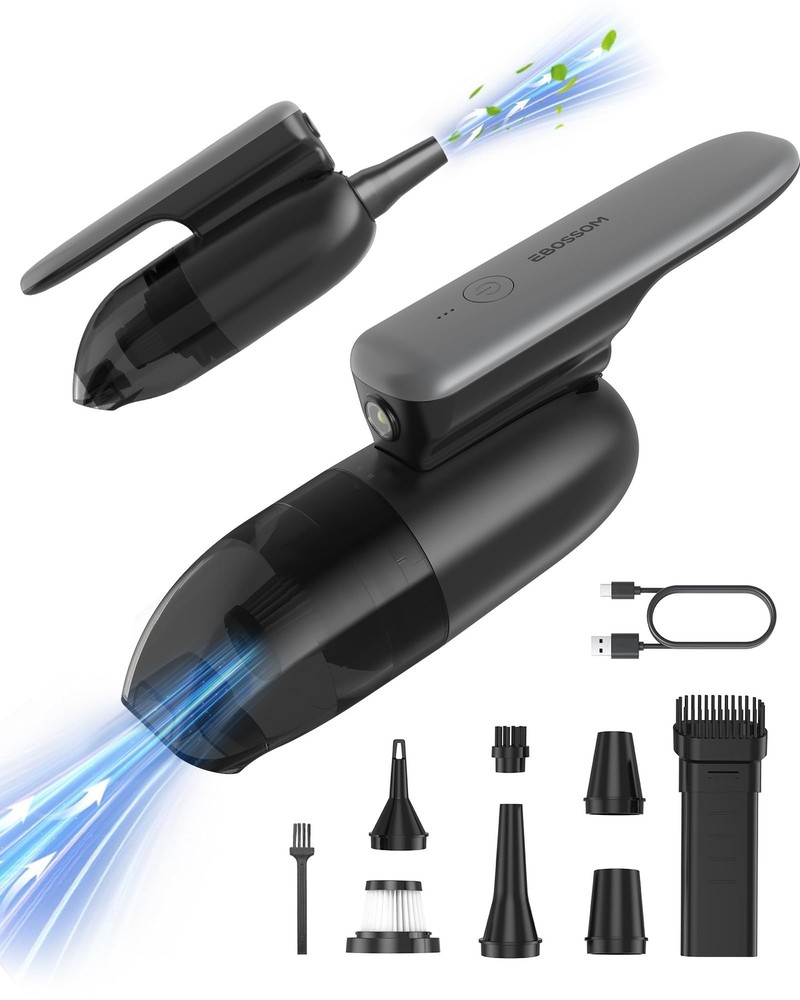 Car Vacuum V7 Flex, Cordless Handheld Vacuum with LED & 8000Pa Suction, Porta...