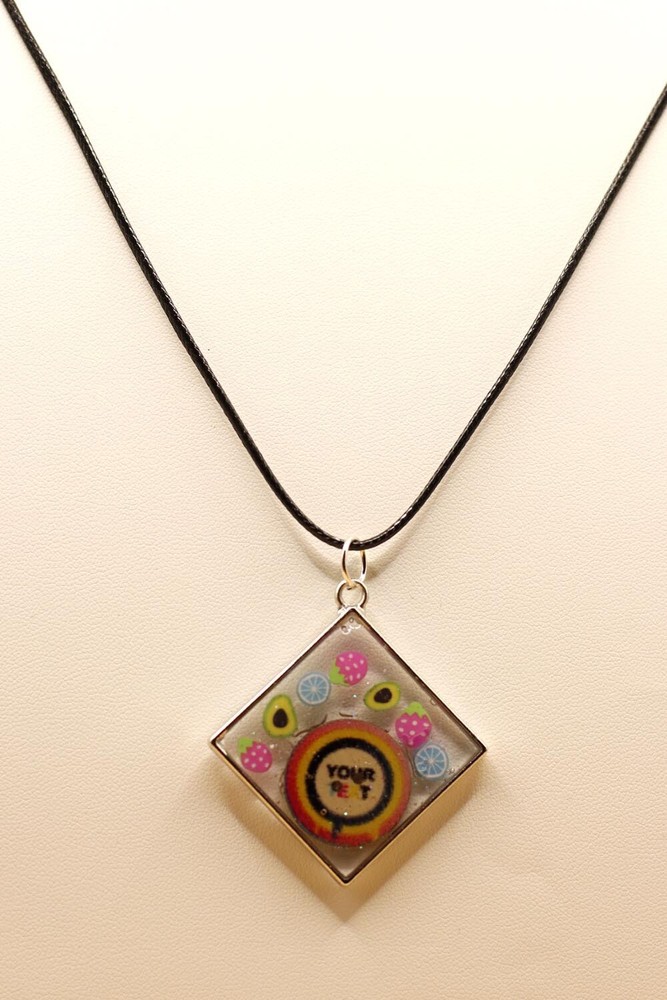 Your Text Here Button Necklace