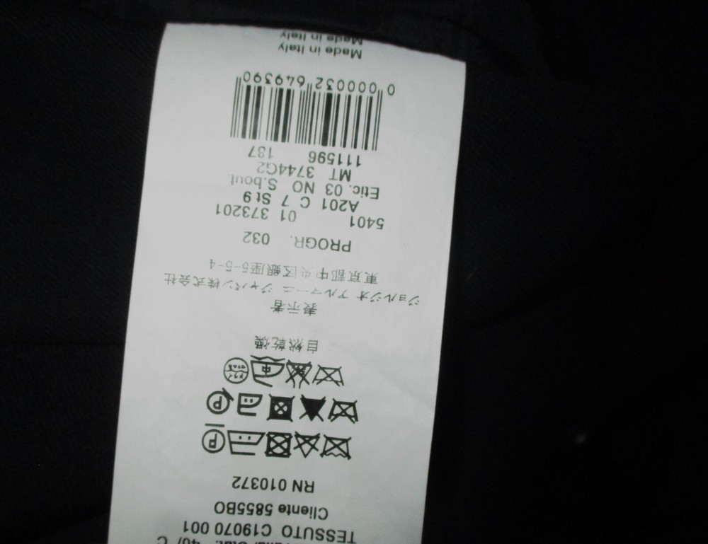 ARMANI Giorgio Black Wool Blazer Suit Jacket Men Size 40 Short