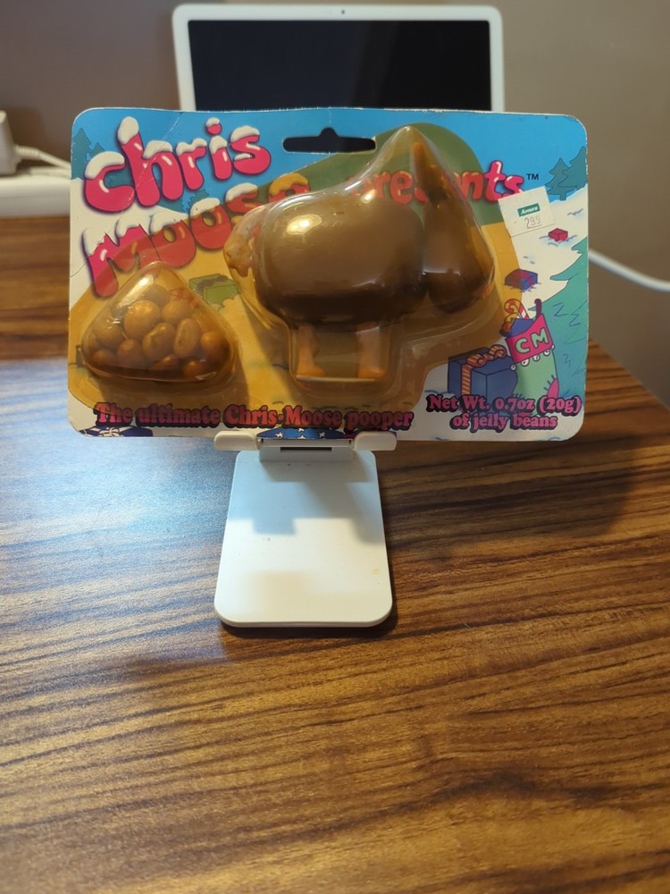 Vintage Chris Moose Pooping Jelly Bean Dispenser Rare Candy Toy