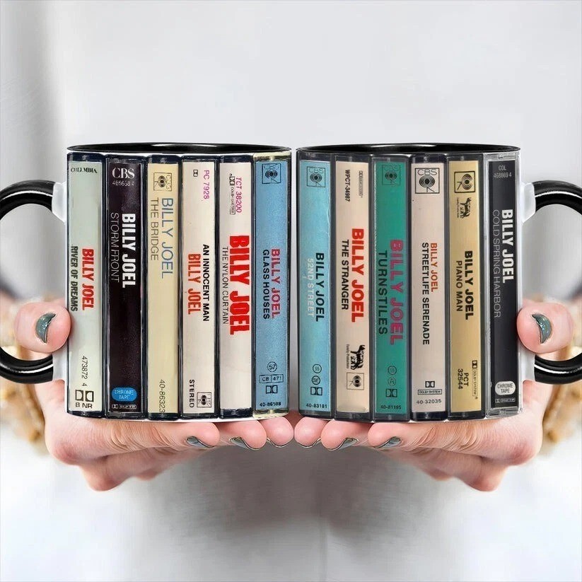 Billy Joel Albums Cassette Collection Retro Coffee Tea Mug Gift