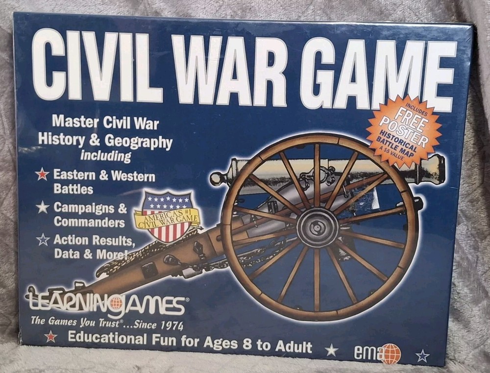 Civil War Game Learning History Geography Maps Educational Games Poster New