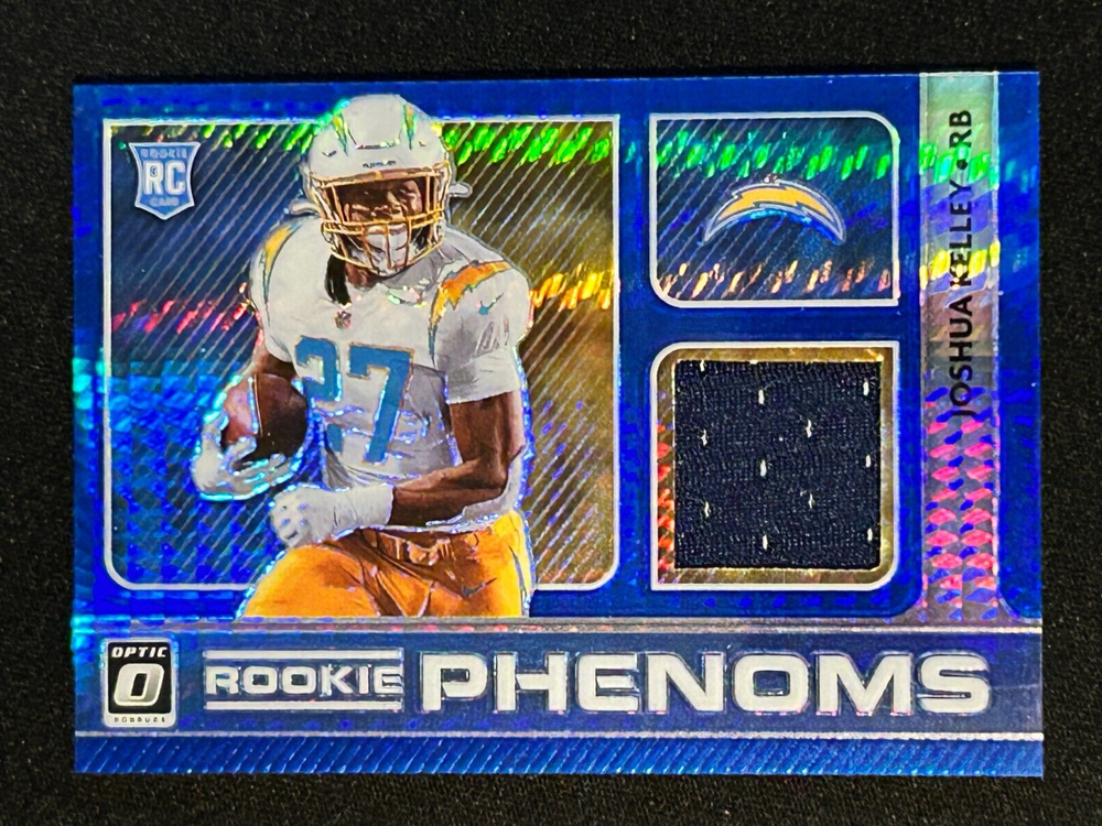 2020 Panini Donruss Optic Rookie Phenoms Joshua Kelley Blue Hyper Relic RC #RP-38  