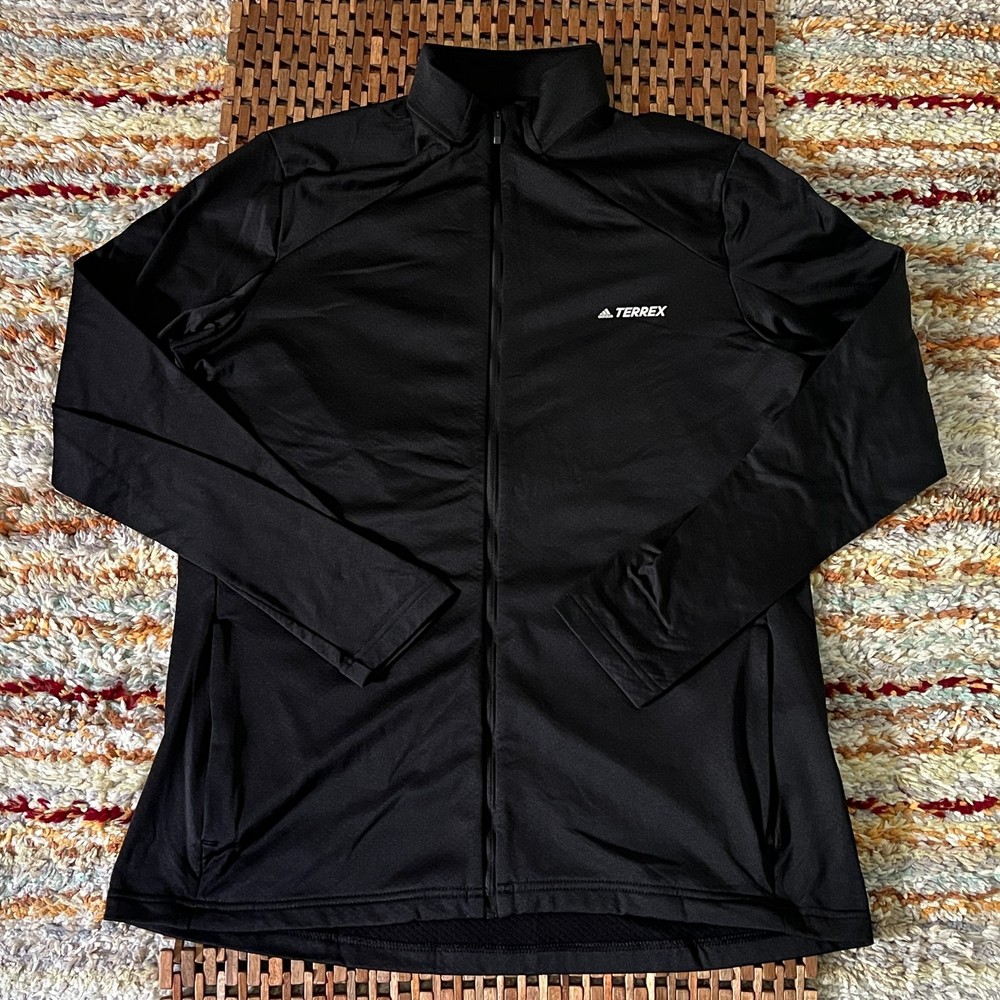 Adidas Terrex Tech Fleece Full Zip Base Layer Jacket Black Men's Size XL