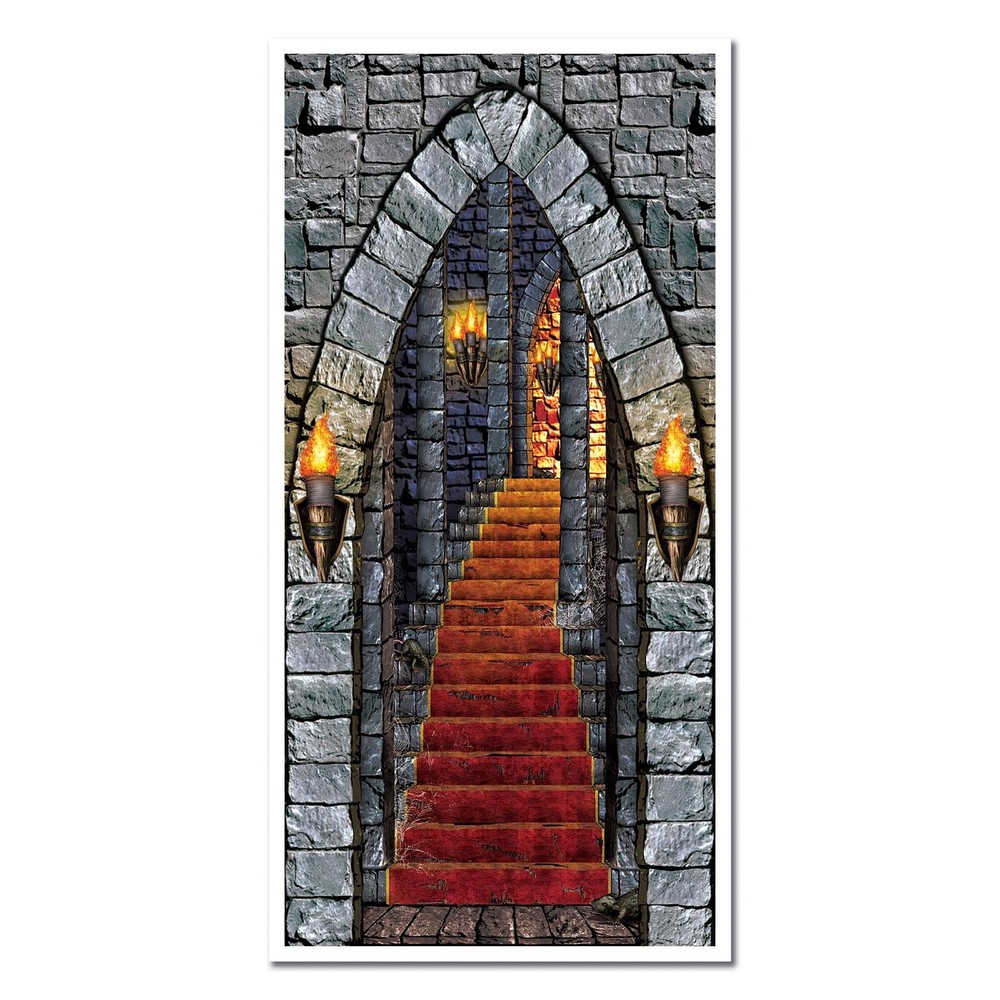 Beistle Spooky Castle Entrance Door Cover for Halloween Party Decor