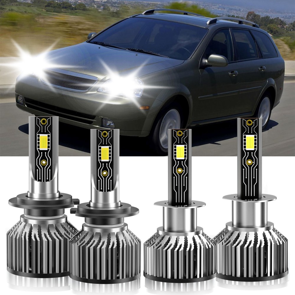 For Suzuki Forenza 2004-2008 LED Headlight Bulbs Kit High Low Beam White H1 H7