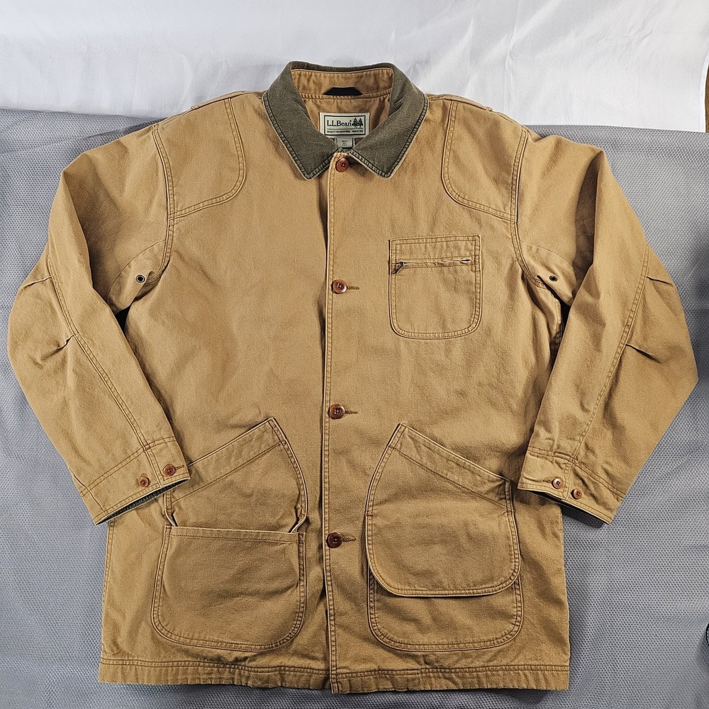 Vintage LL Bean Mens Lined Canvas Hunting Field Barn Chore Jacket XL Tall READ⬇