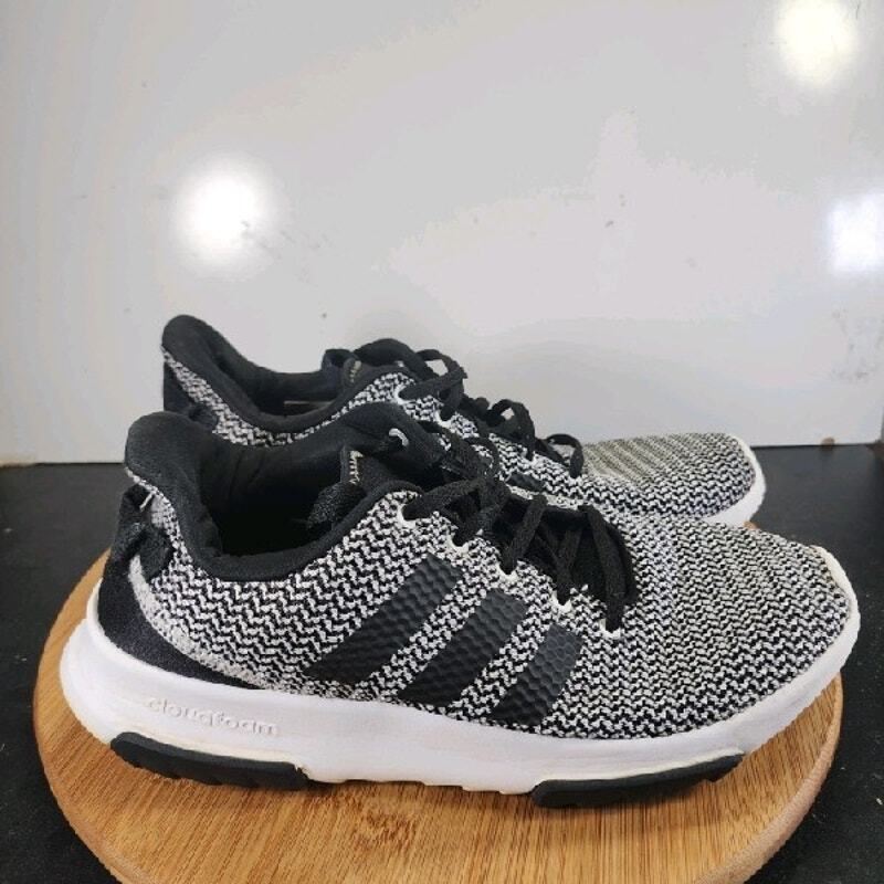 Mens adidas Cloudfoam Low Sz 9 008827 Black White Running Sneakers Shoes