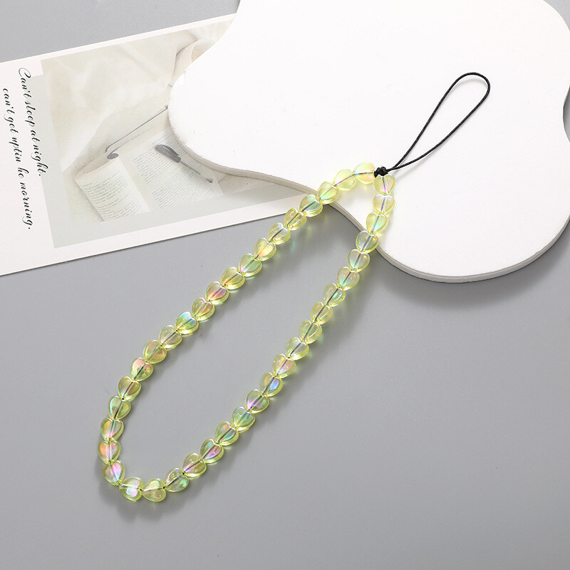 Crystal Bead Phone Lanyard Strap with Wrist Loop & Keychain