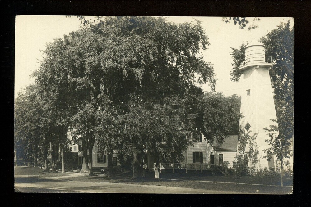 Real photo postcard RPPC Maine ME Lighthouse view Vintage