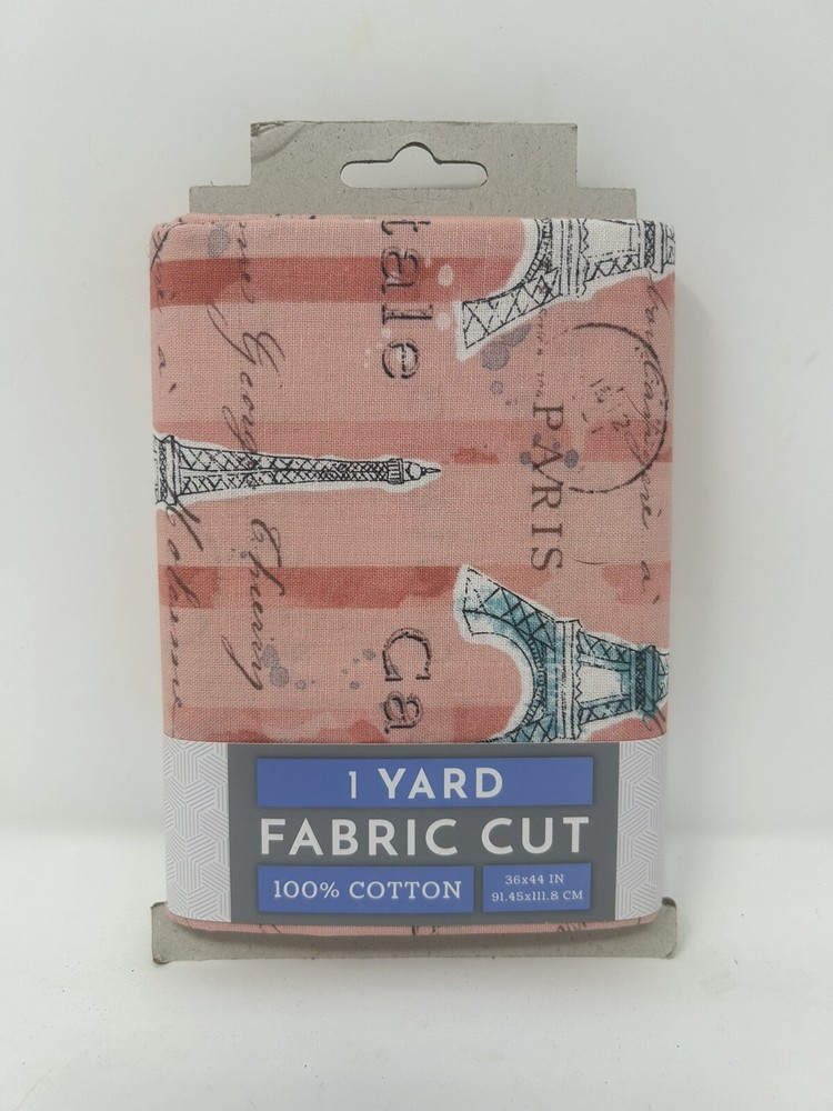 1 Yard Paris France Postcard Print Cotton Fabric by David Textile 301