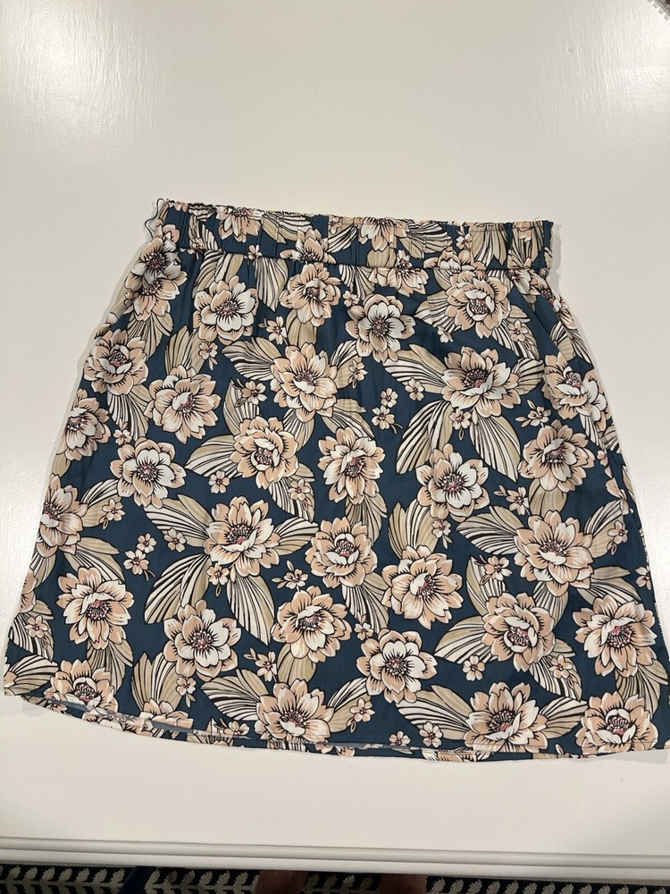 LOFT Blue Floral Skirt Size S NWOT