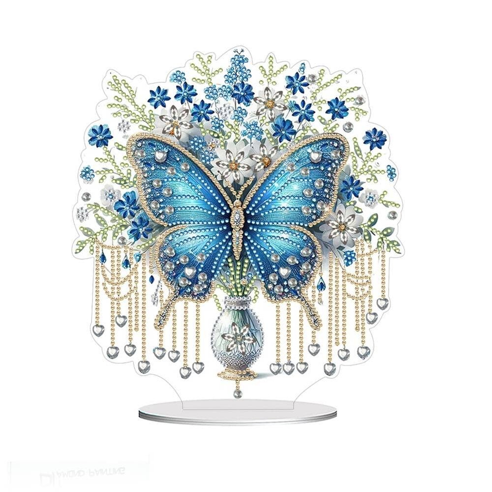 Koikify Diamond Painting Kits Desktop Ornaments for Adults DIY Butterfly Blue...