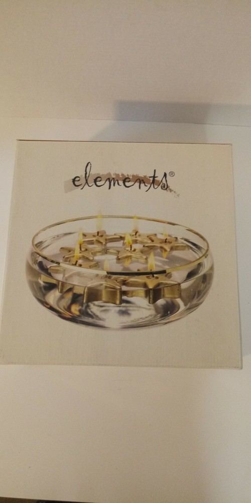 Vintage 1999 Gold-Rim Glass Candle Bowl Set