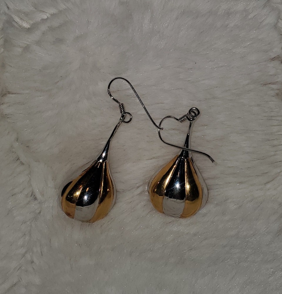 925. Silver Hot Air Balloon  Gold Tone Bangle Earings