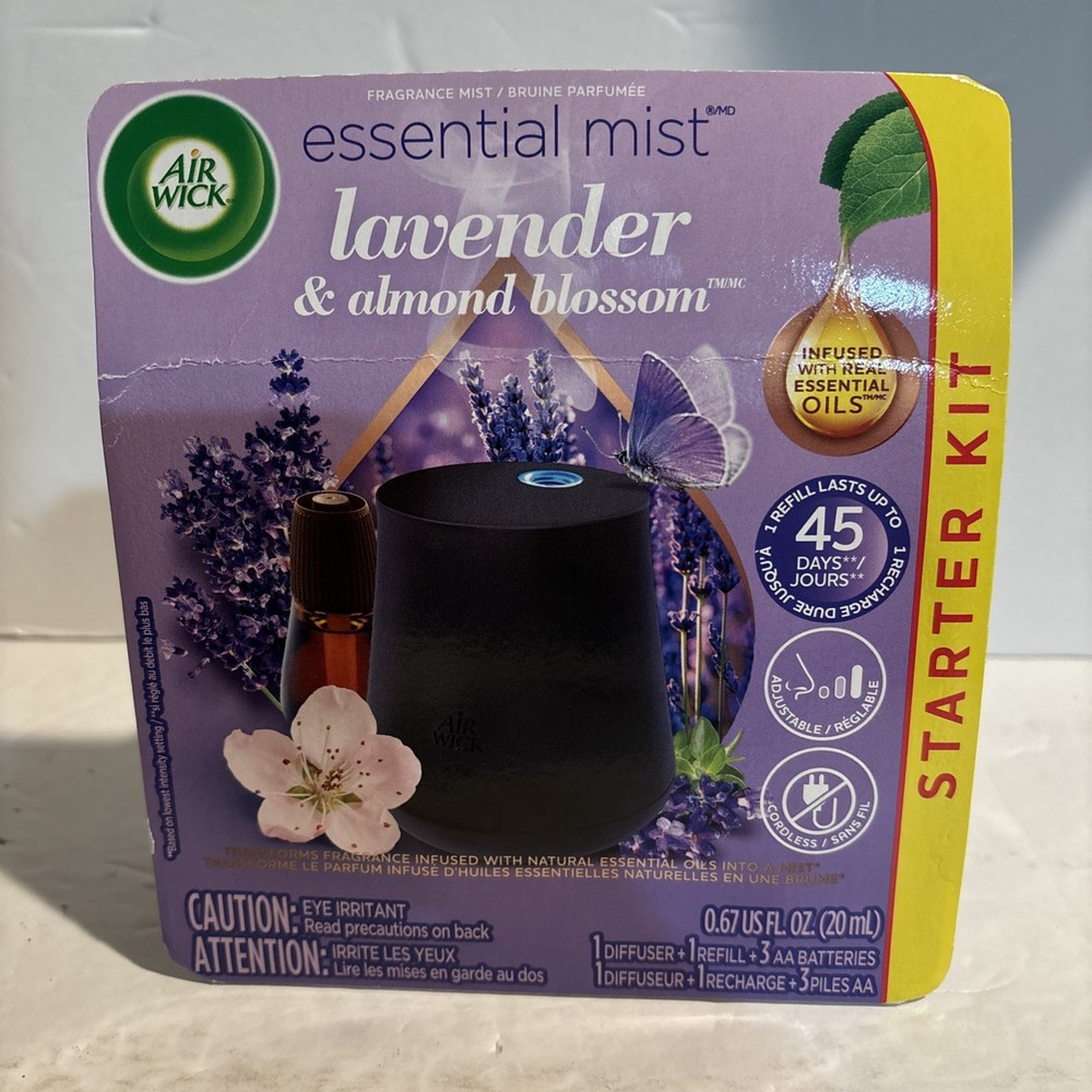 Air Wick Essential Mist Lavender Almond Blossom Diffuser with Refill Starter Kit