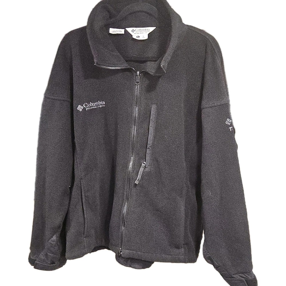 Columbia Titanium Black Jacket Men's XL Full Zip Stand-Up Collar Lightweight