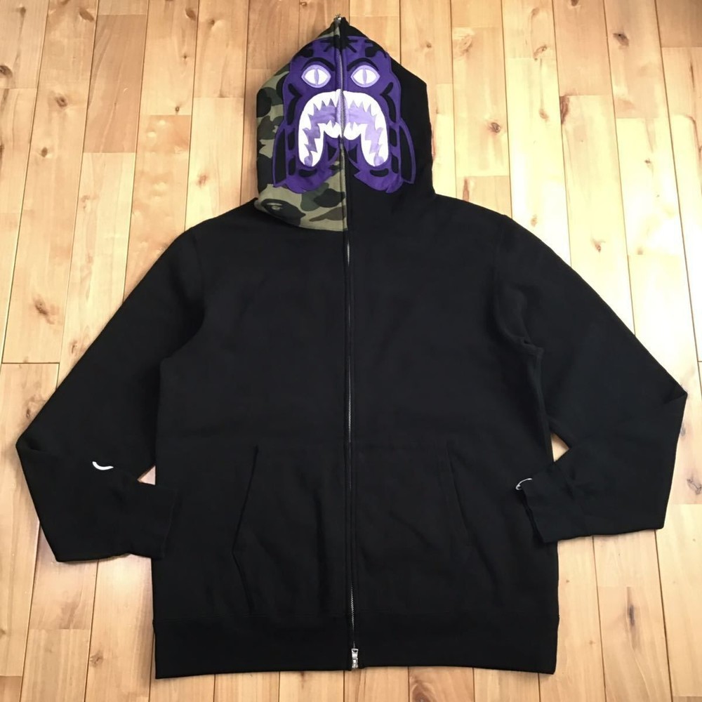 2XL  full zip hoodie Ape Vap Tiger Hoodie black a camo tiger From Japan