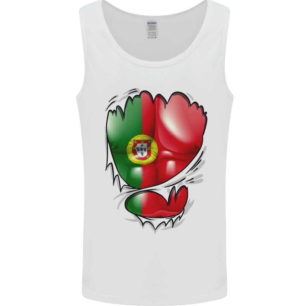Gym Portuguese Flag Ripped Muscles Portugal Mens Vest Tank Top