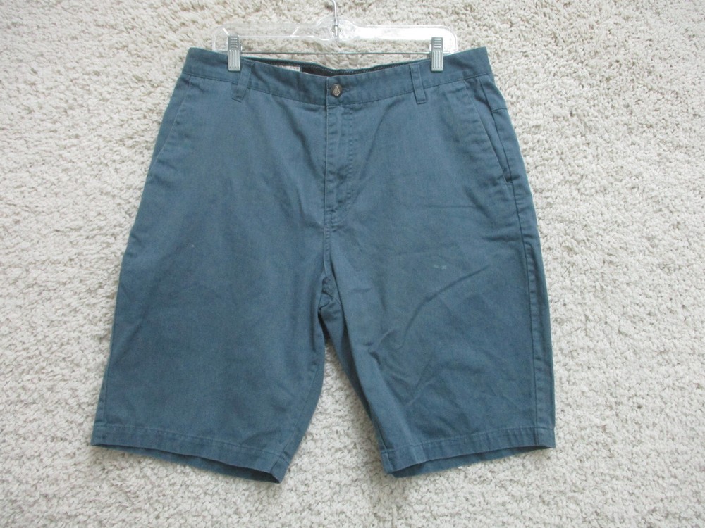 Volcom Shorts 34 Mens Blue Chino Pockets Outdoors Skateboard Modern Fit Logo J55