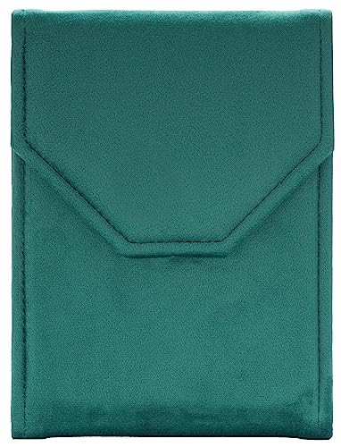 Velvet Necklace Jewelry Travel Folder Storage Display Case () Green
