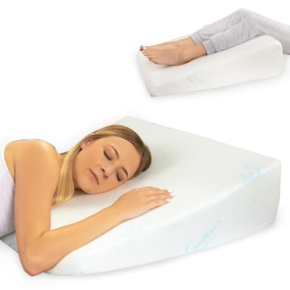 7-Inch Memory Foam Wedge Pillow for Comfortable Sleeping & Support (1 Pack)