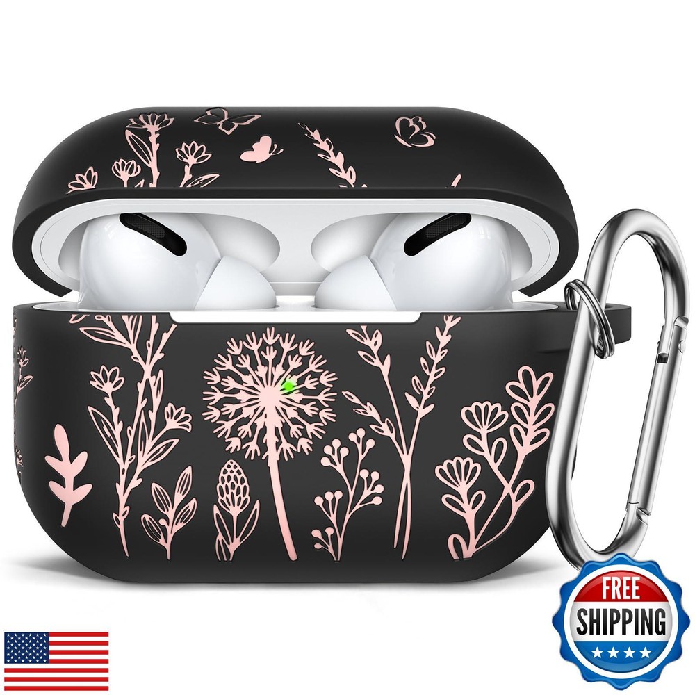 Cute Floral Engraved Soft Silicone Case for AirPods Pro 2nd Gen