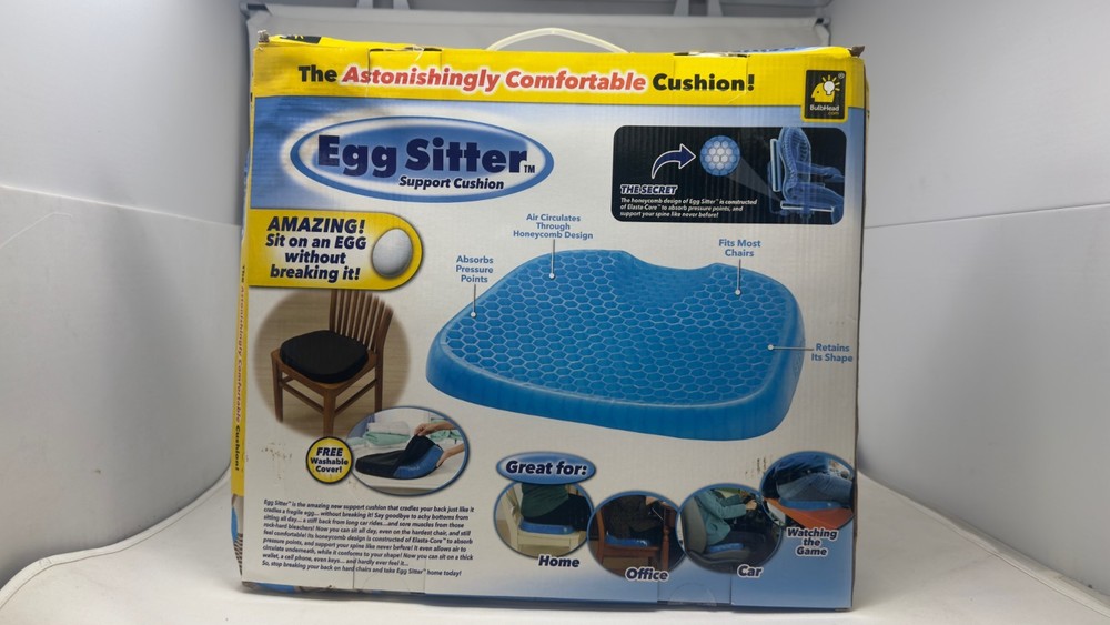BulbHead Egg Sitter Seat Cushion with Non-Slip Cover, Breathable Honeycomb