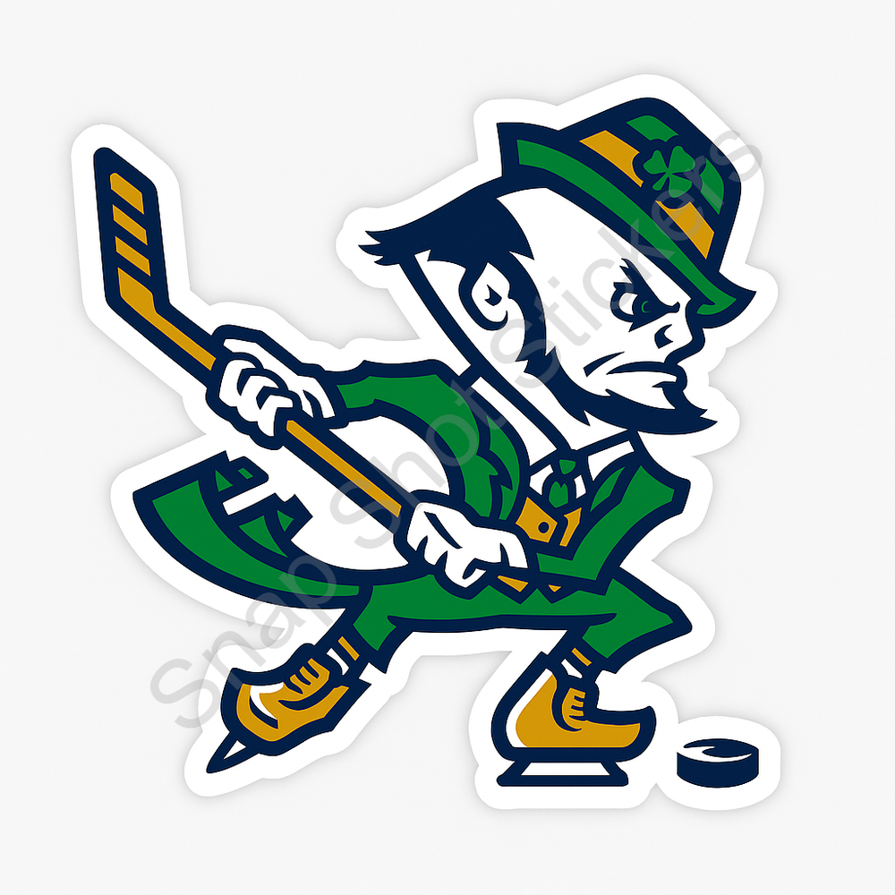 Weather Resistant Sticker/Decal - Green & Gold Hockey 21