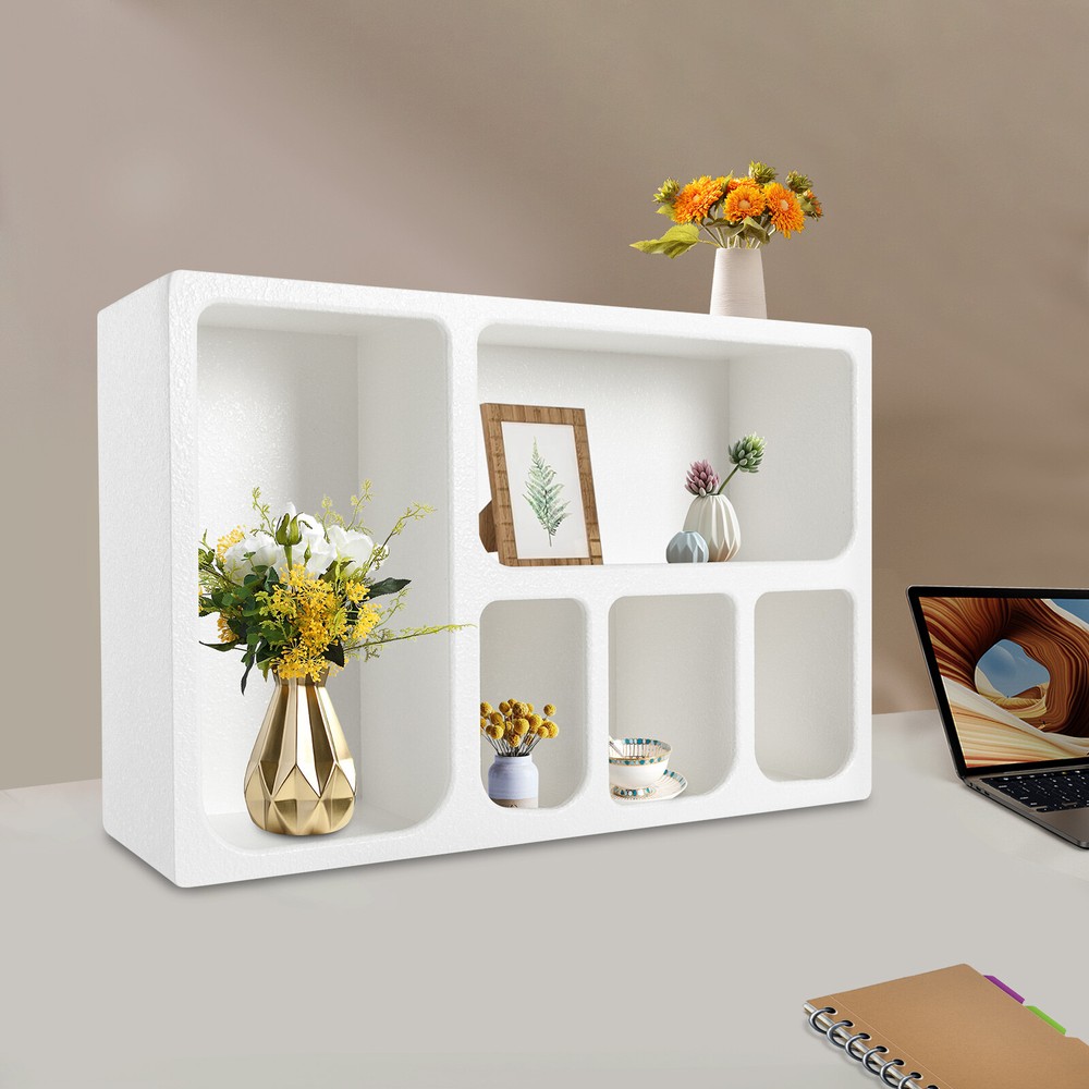 MDF Modern Storage Cabinet with 5 Compartments for Home Decor and Shelves US