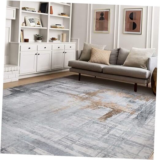 Modern Soft Abstract Distressed Area Rugs for Living Room Floor