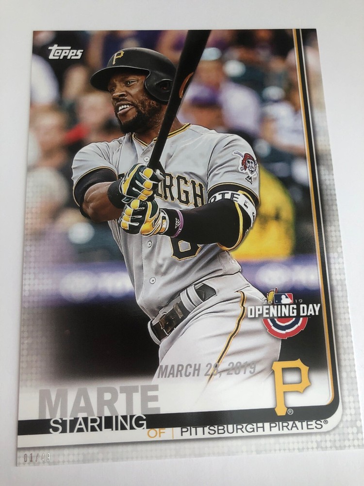 2019 Topps Opening Day Jumbo 5x7 Starling Marte Pirates 186 01/49 Rare