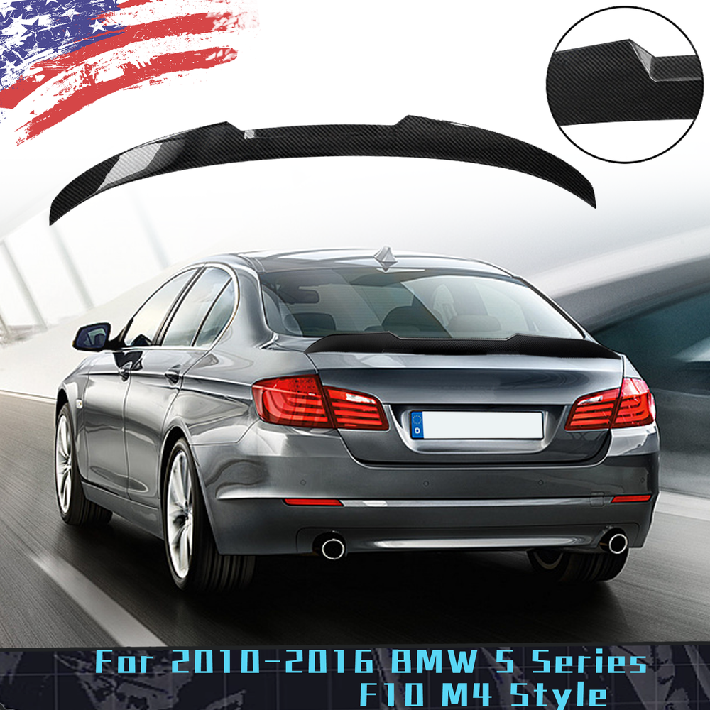 FOR 10-16 BMW 5 Series F10 M4 Style Rear Trunk Lip Spoiler Wing Carbon fiber US