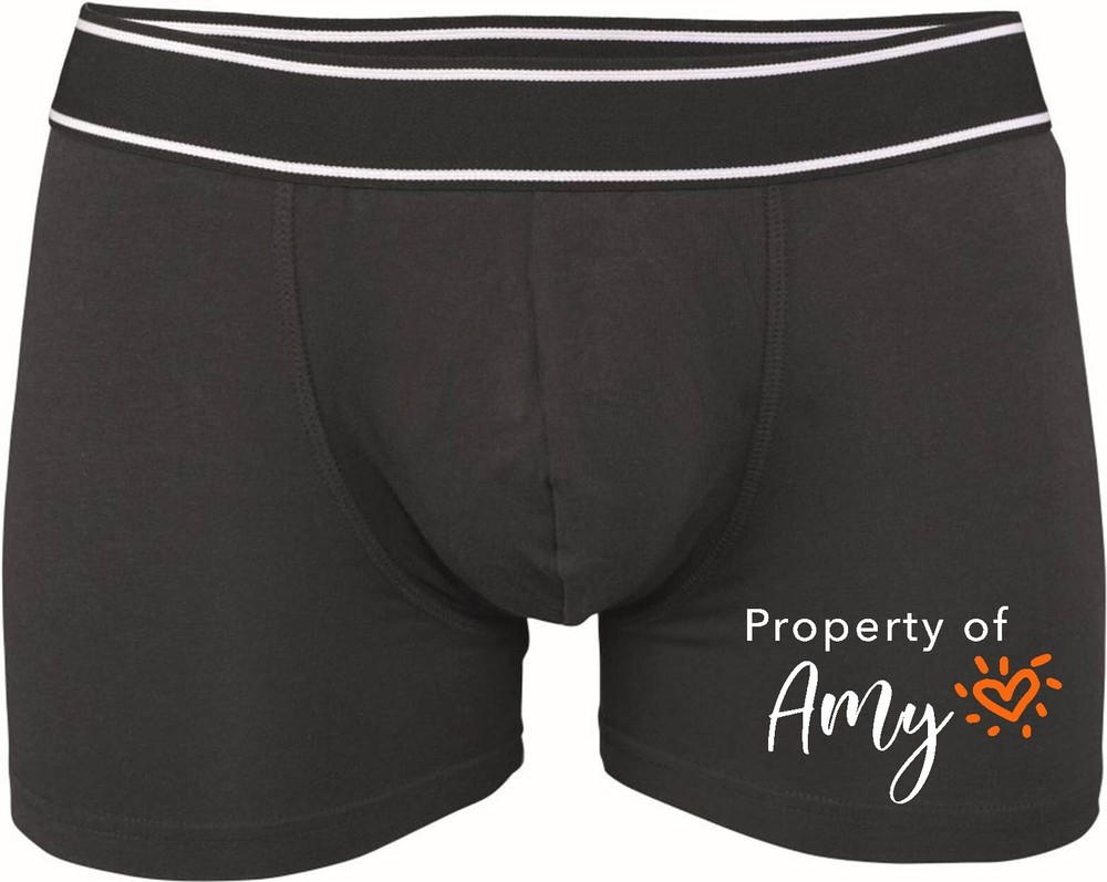 Mens Valentines day Gift Mens Personalised underpants, Property of Boxers, Funny-image
