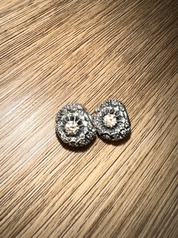 Retired Pandora Inner Radiance Sunburst Charm with Gold CZ Sun Bead