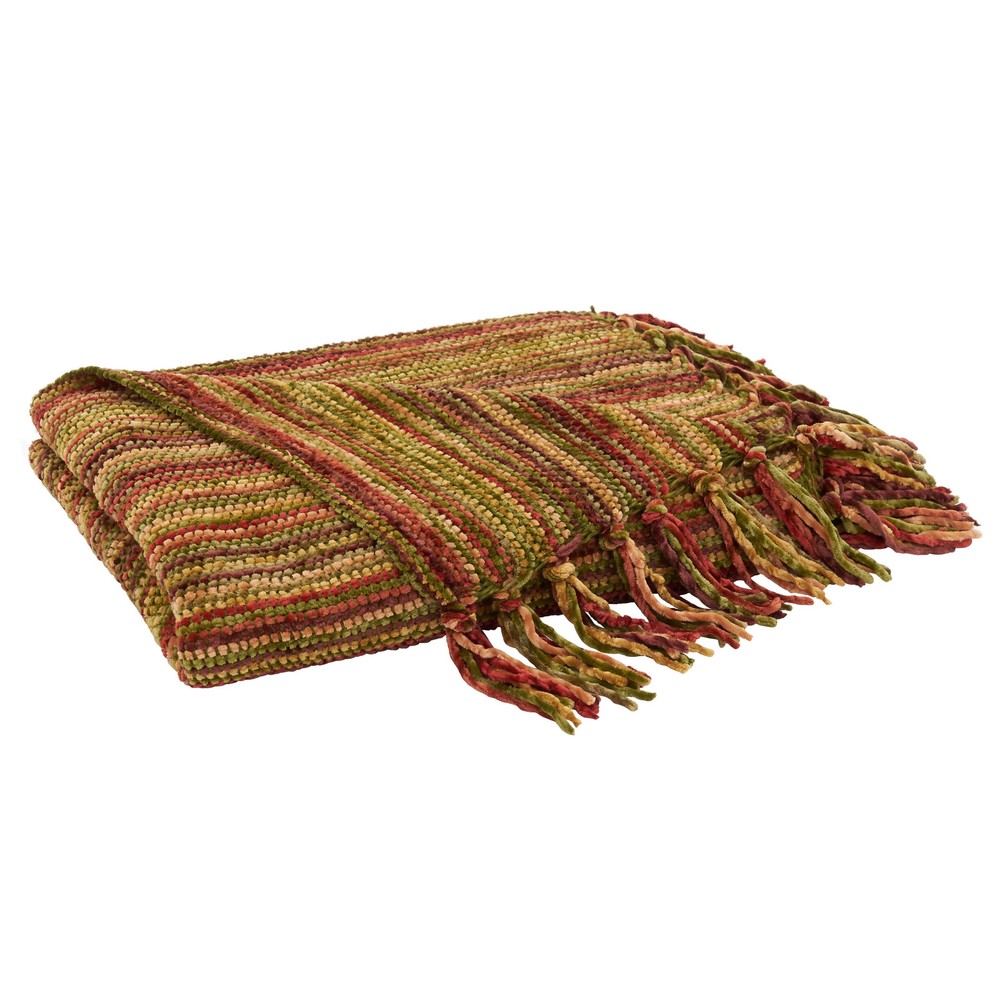 Chenille Multicolor Throw Blanket for Cozy Multi-Functional Style
