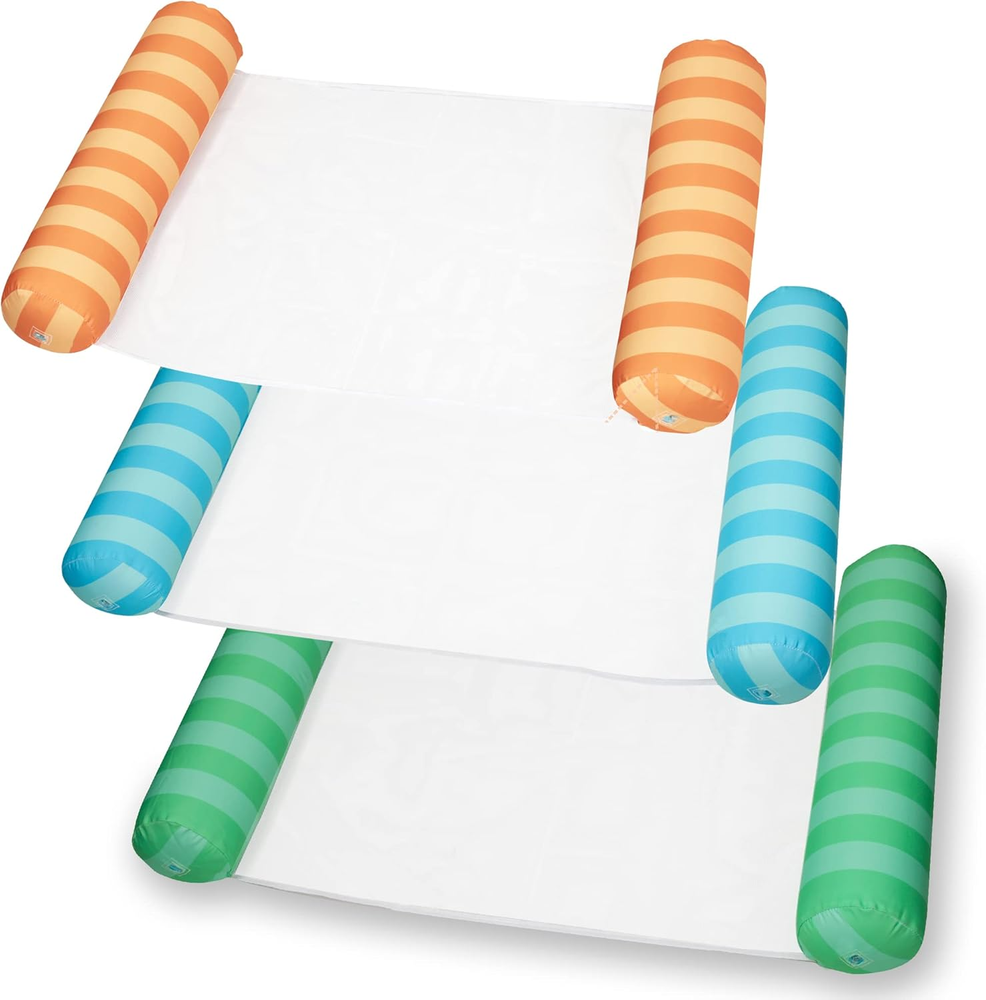3 Pack Inflatable Pool Float Hammock Lounger for Swimming Relaxation