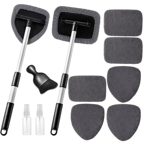 11-Piece Car Windshield Cleaning Kit with 6 Gray Scrub Pads