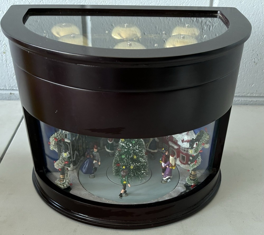 Mr. Christmas Victorian Ice Skaters Animated Music Box