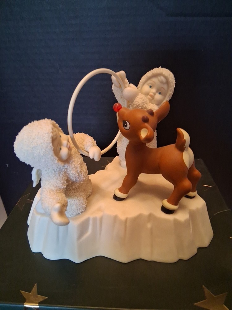 Vintage Dept 56 Snowbabies Rudolph Gets Ready Figure - Adorable Collectible