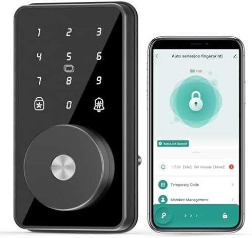 Smart 4-in-1 Keyless Entry Door Lock with Fingerprint PIN Key & App Control for Front Door Security