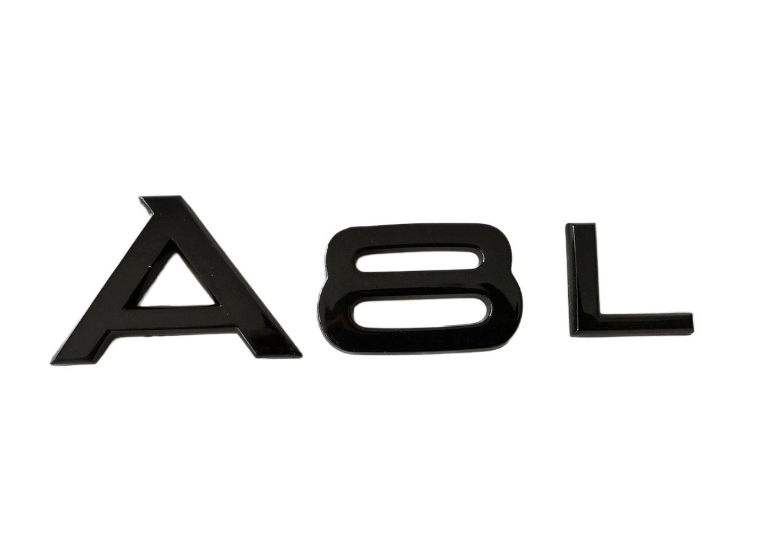Glossy Black FIT AUDI A8L REAR TRUNK EMBLEM BADGE NAMEPLATE DECAL LETTER NUMBER